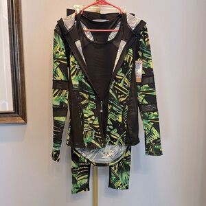 Dolce Bonita green 3 piece performance suit NWT M